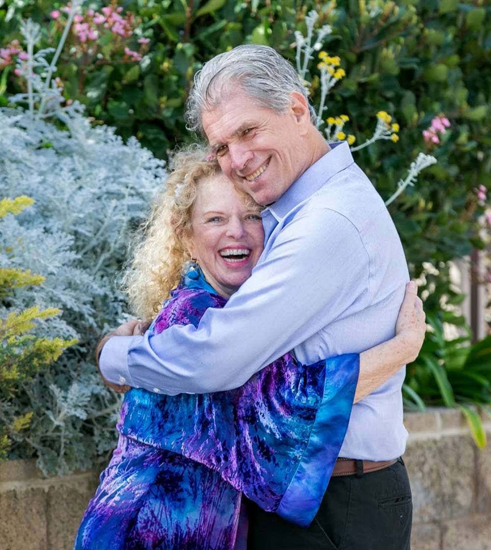 Donna & David hugging each other