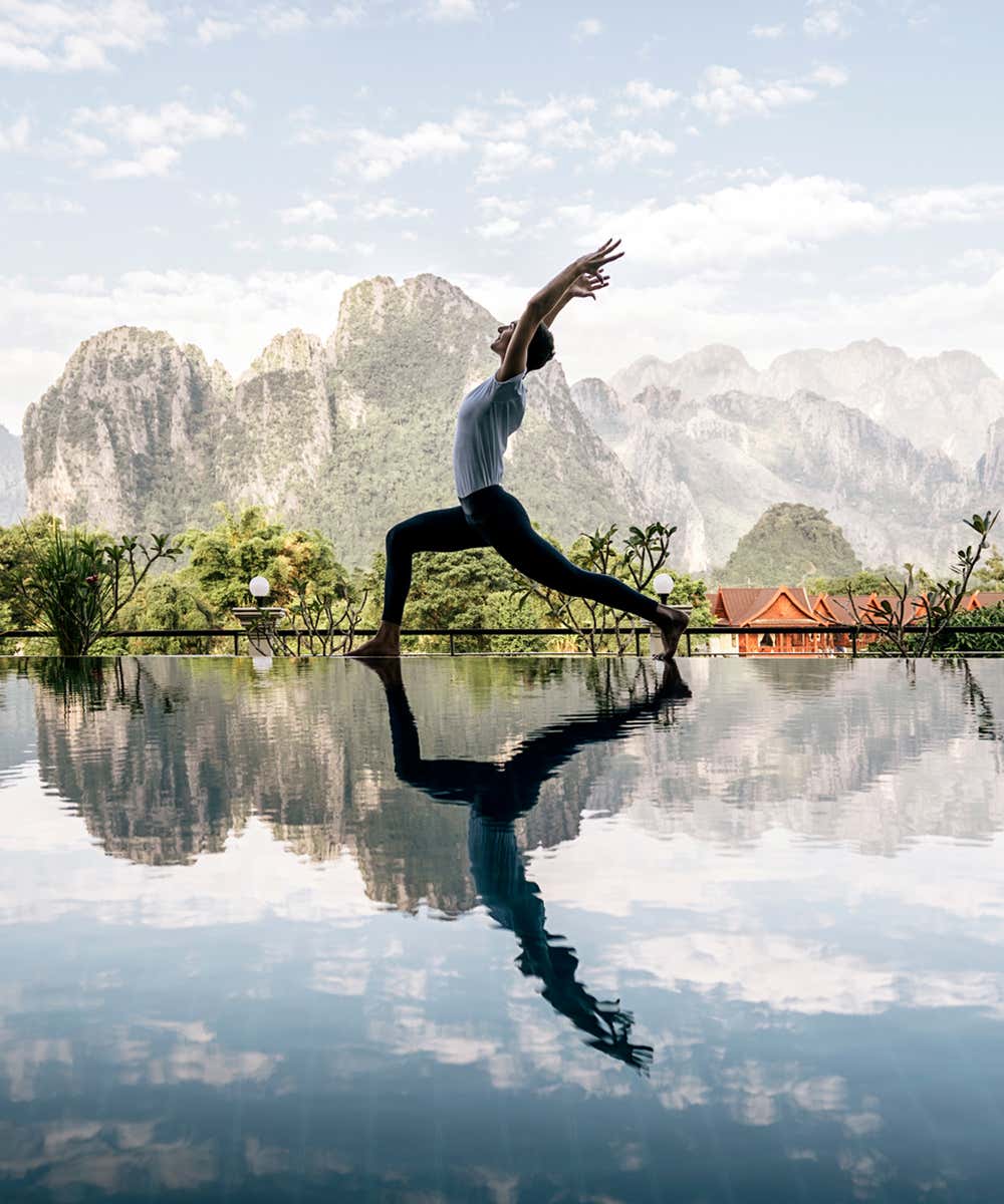 Woman doing yoga in nature