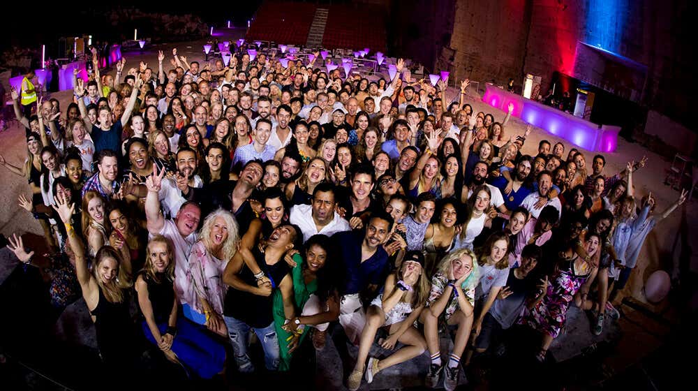 Vishen celebrating with student community