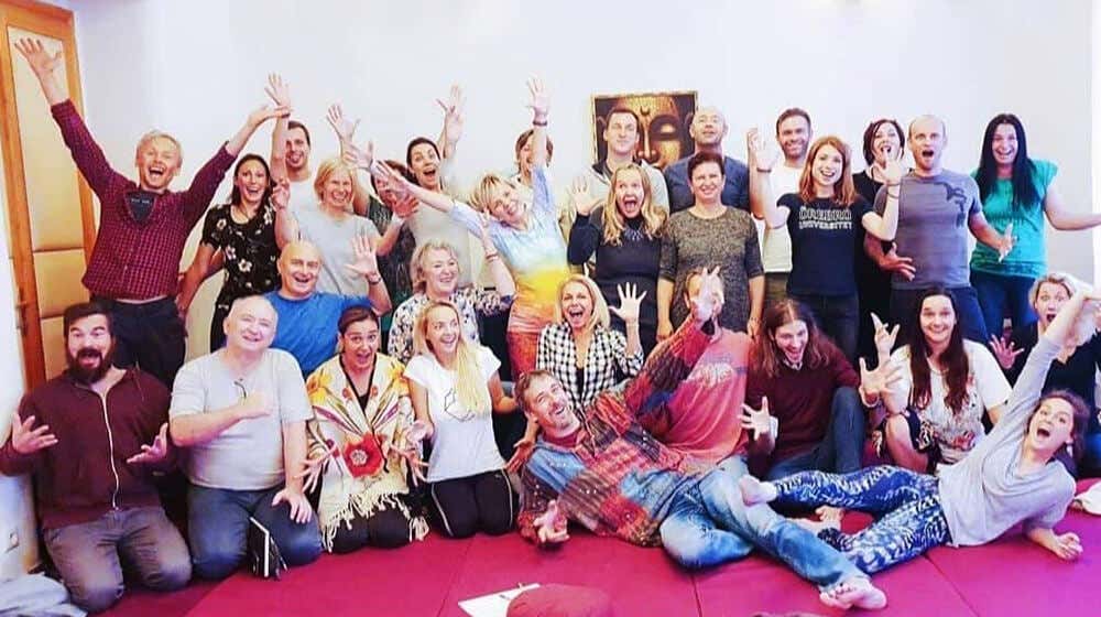 Jade with her students at a workshop