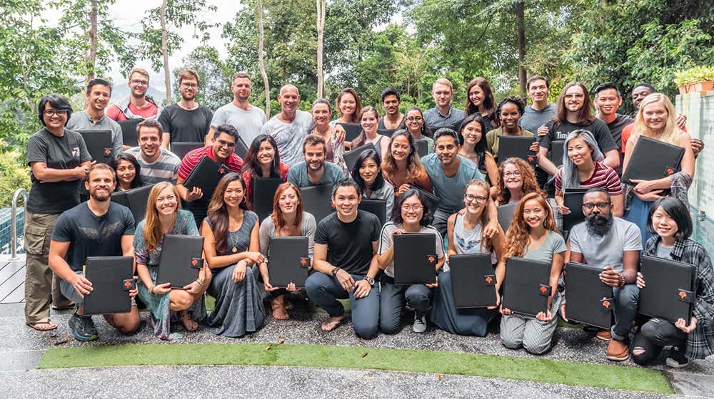 Jon & Missy Butcher group photo with everyone during a Lifebook Retreat