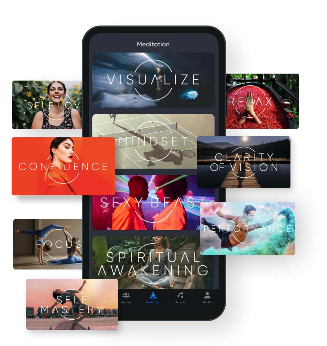 Selection of categories to find the perfect meditation