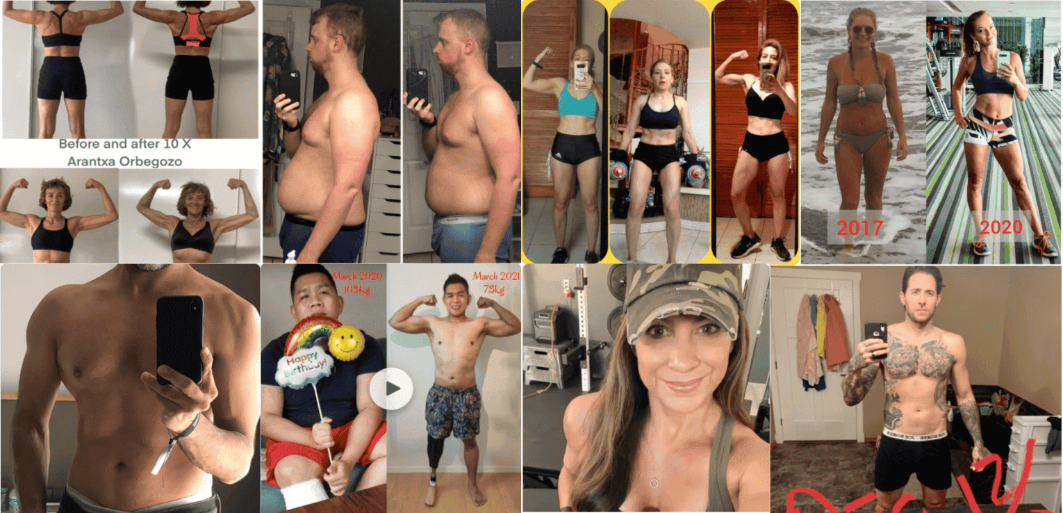 Collage of before and after transformations