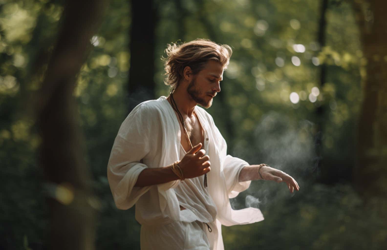 A man having a spiritual awakening