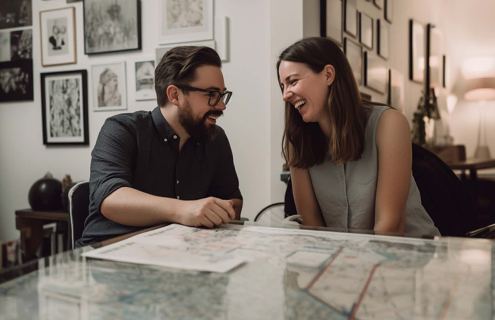 Man and woman manifesting their future