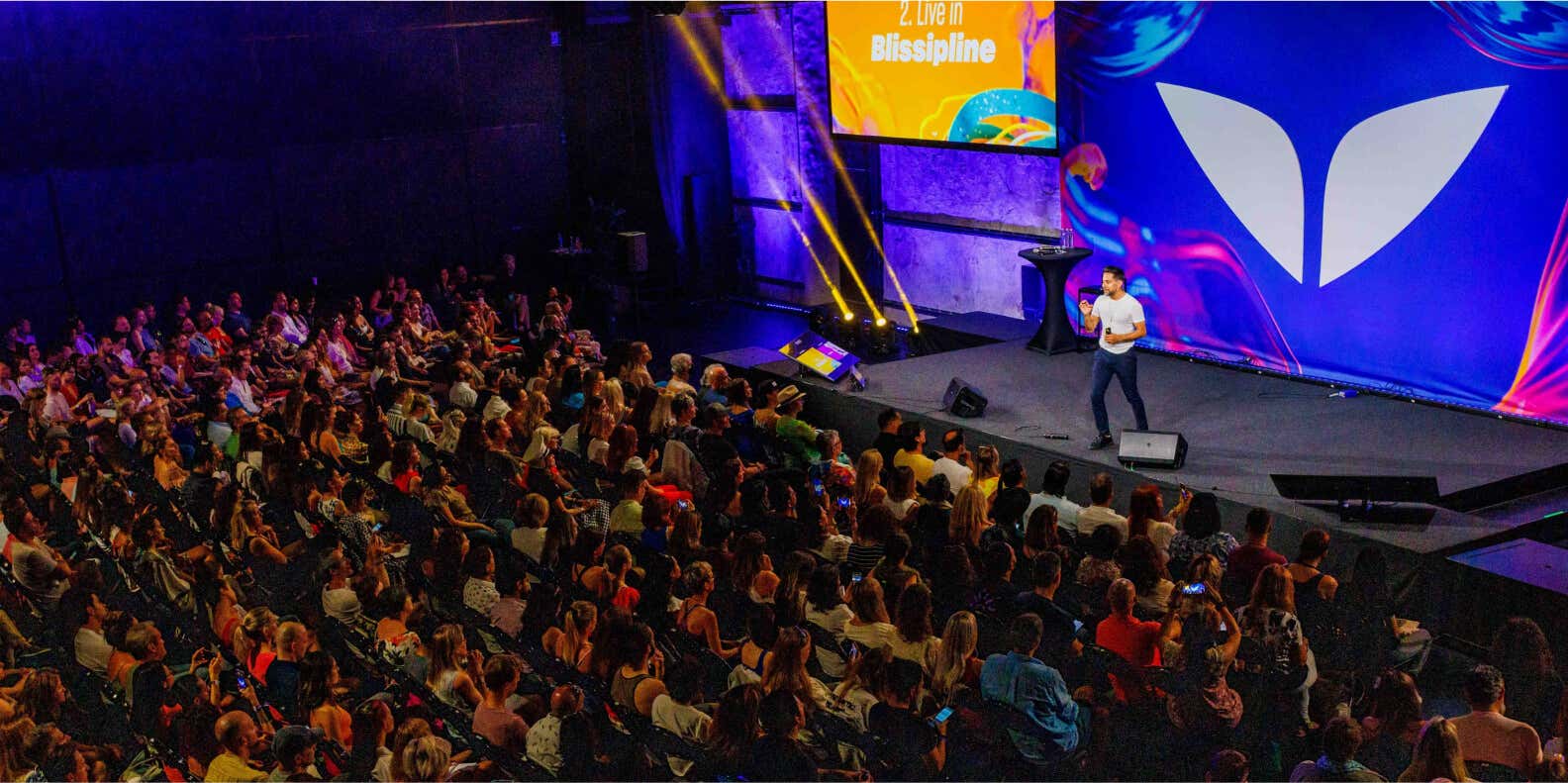 full auditorium at a mindvalley university talk