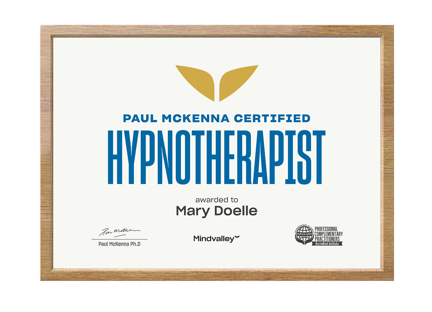 a Mindvalley Certified Hypnotherapist with Paul McKenna