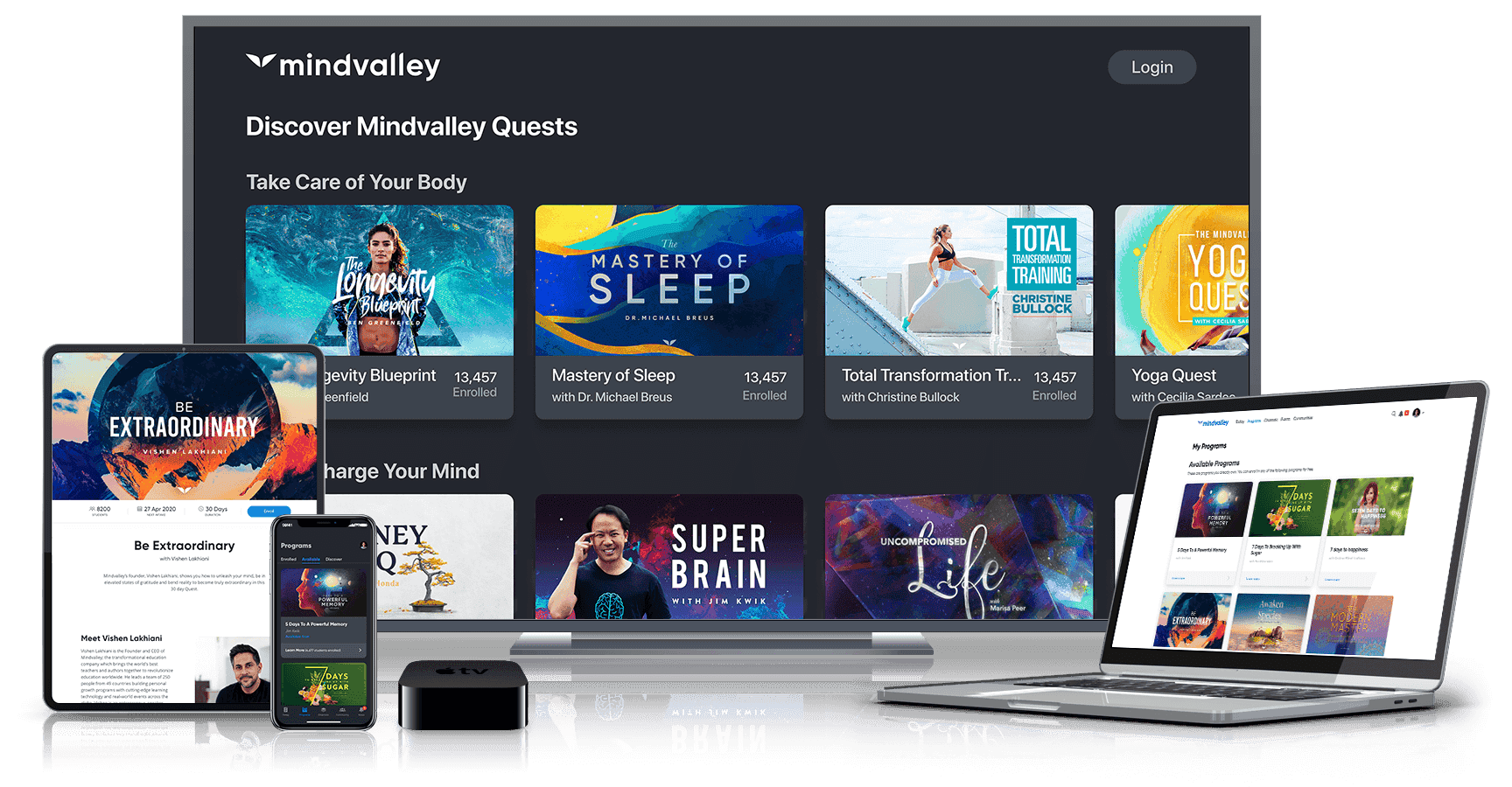 Mindvalley Quest on various devices
