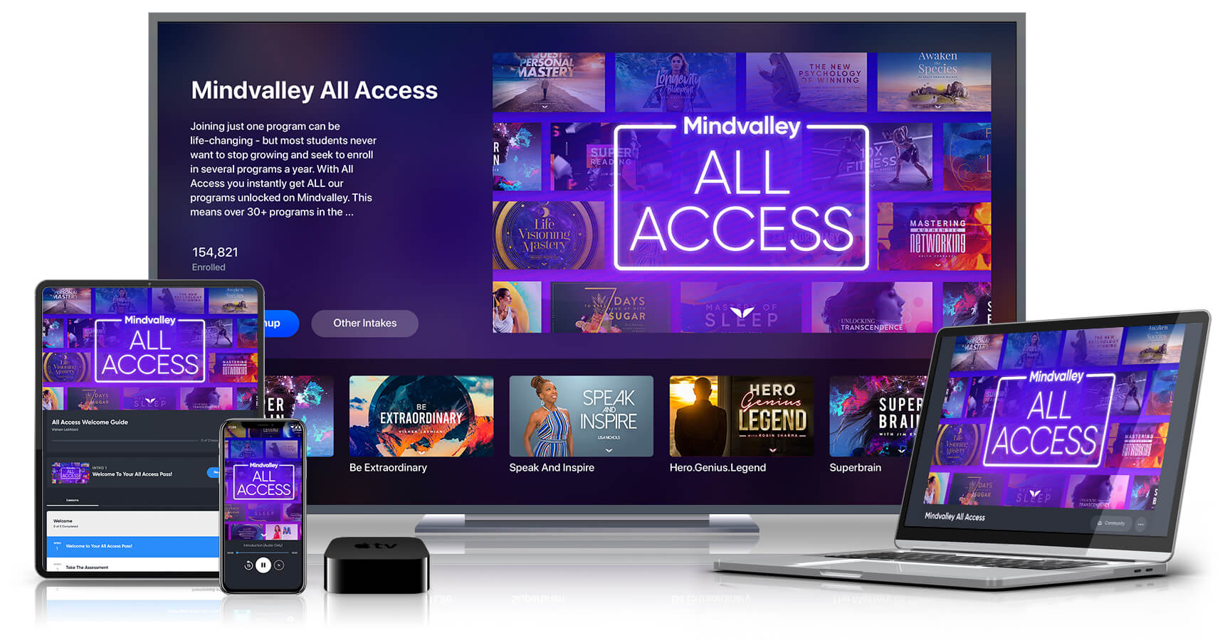 Mindvalley All Access on various devices