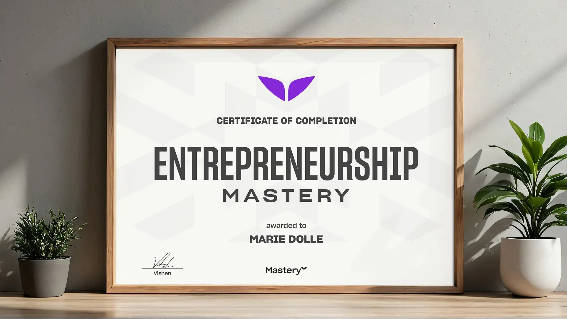 Certificate of completion