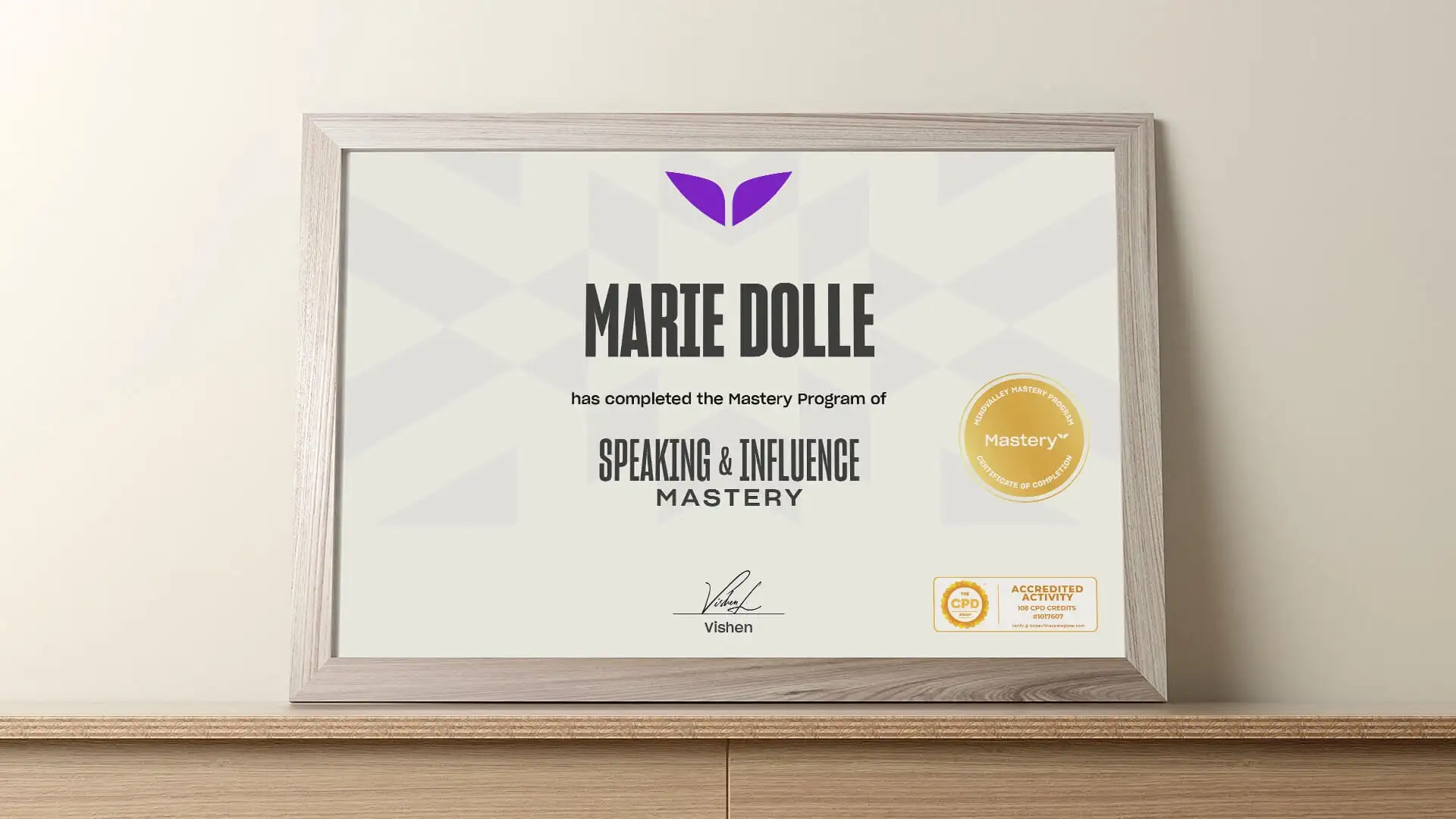Certificate of completion