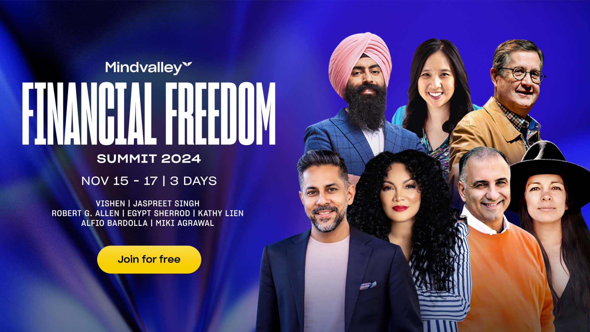 Mindvalley Financial Freedom Summit 2024 Banner