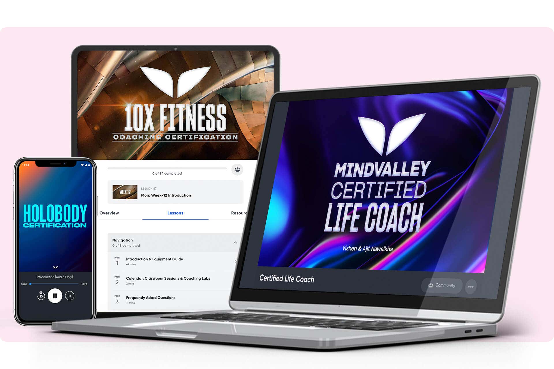 Holobody, 10x Fitness, Life Coach Certification on Various Devices