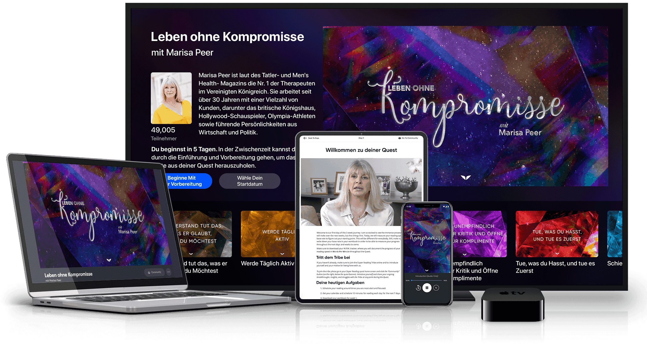Verfügbar auf deinem PC, Tablet, Smartphone & Apple TV