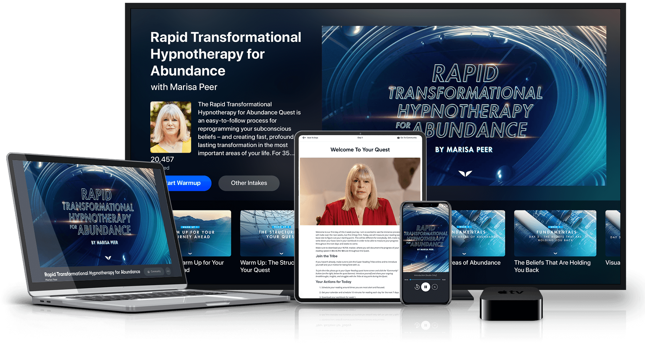 Rapid Transformational Hypnotherapy for Abundance on various devices