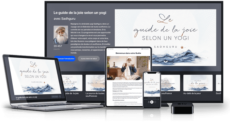Le guide de la joie selon un yogi sur plusieurs appareils