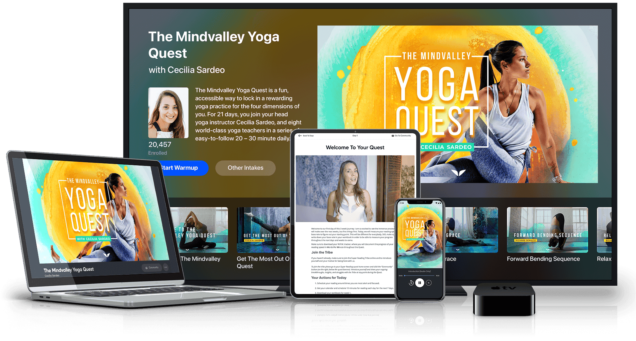 The Mindvalley Yoga Quest on multiple devices