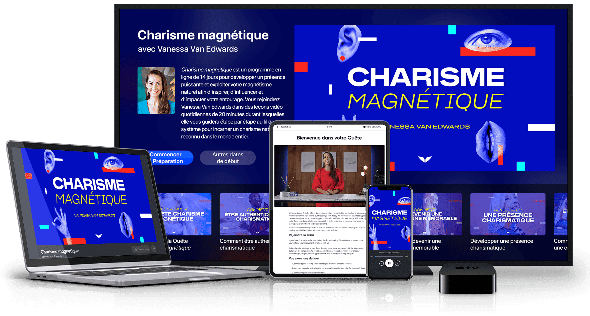 Charisme magnétique sur différents appareils
