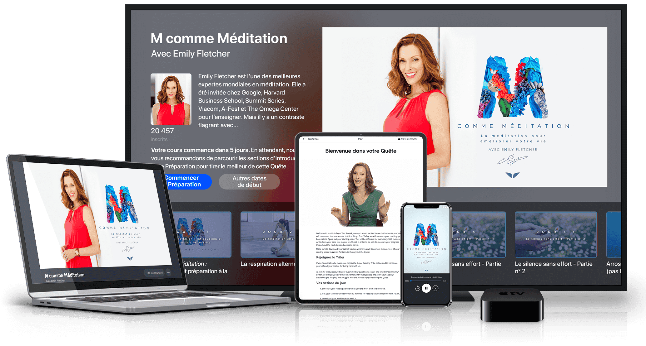 M comme Méditation sur plusieurs appareils