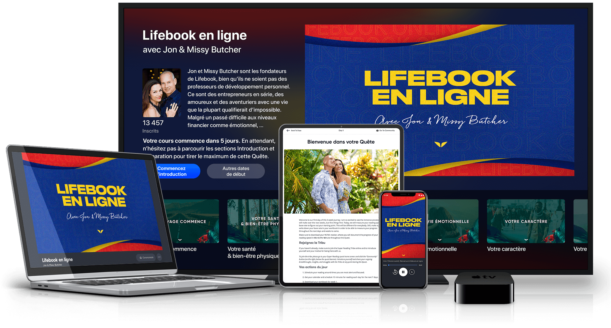 Disponible sur votre ordinateur personnel, tablette, smartphone et Apple TV