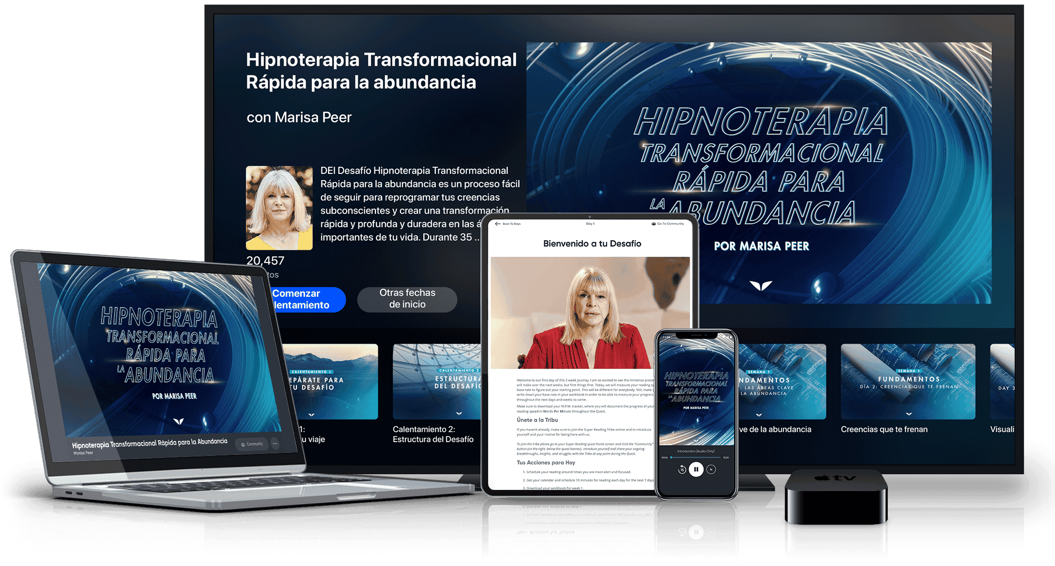 Rapid Transformational Hypnotherapy for Abundance on various devices