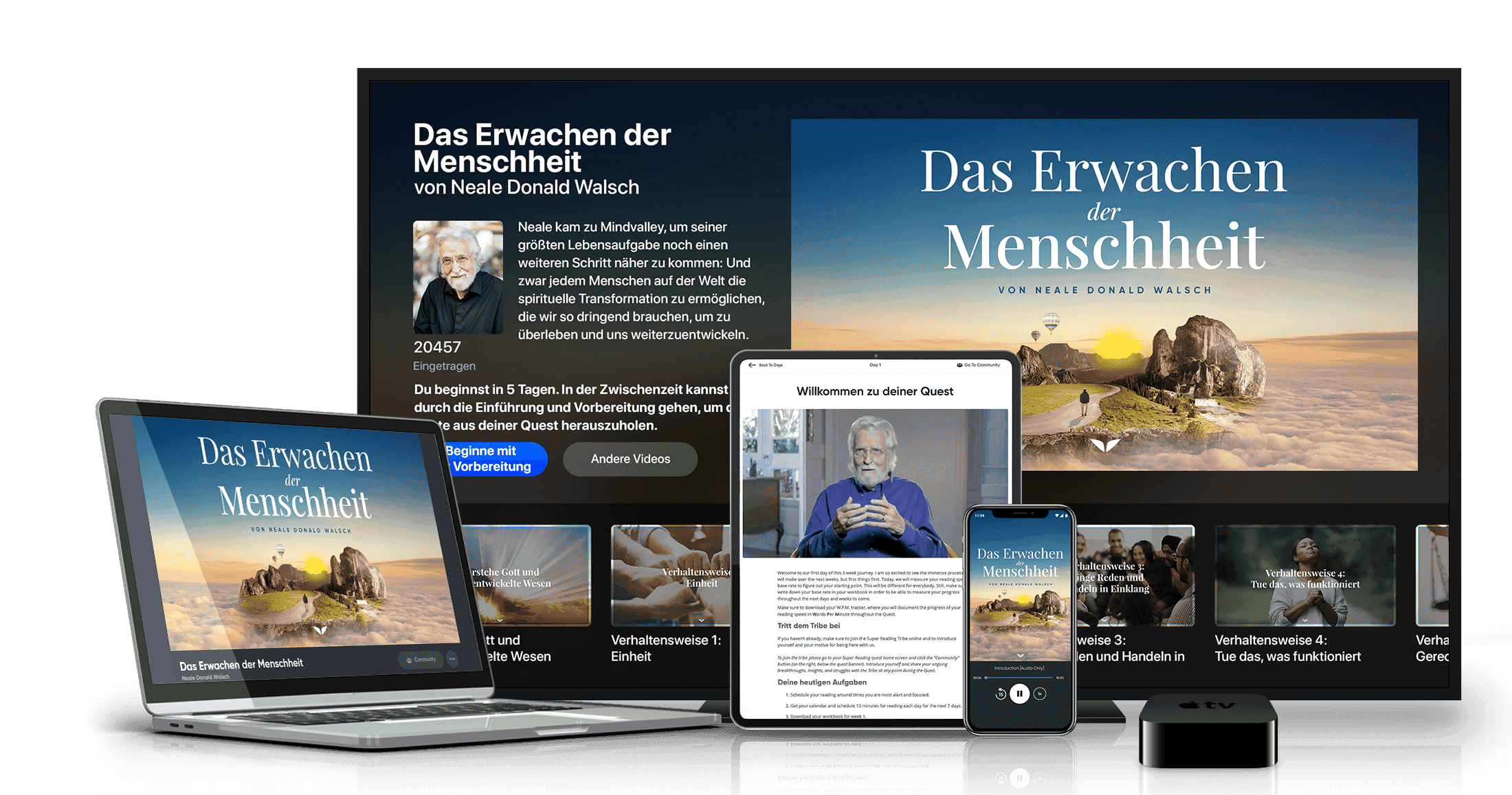 Das Erwachen der Menschheit” auf verschiedenen Mobilgeräten