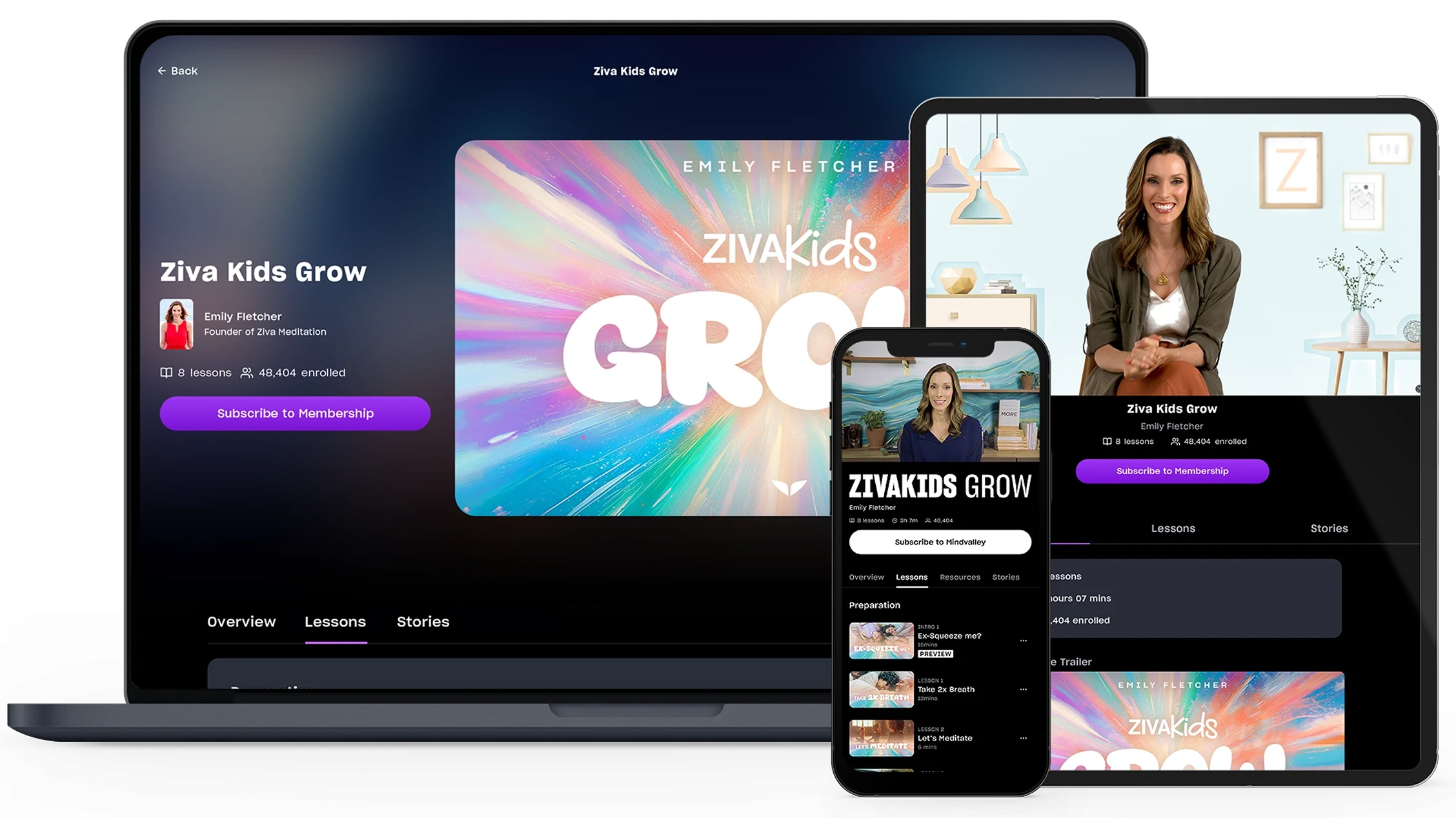 Ziva Kids Grow on multiple devices