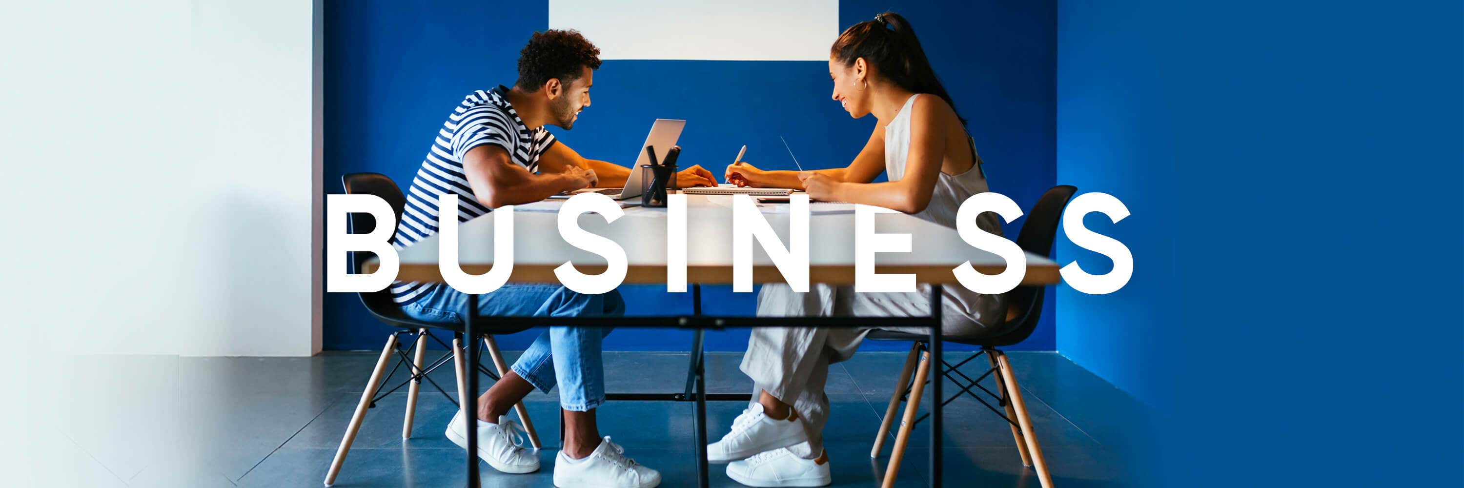 Category supporting visual for work (couple working together)