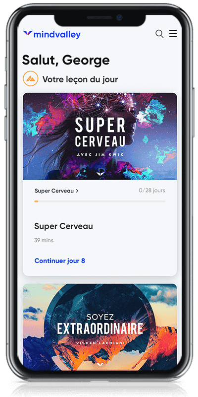 Page d'accueil après connexion