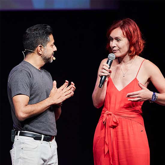 Vishen and Kristina on stage