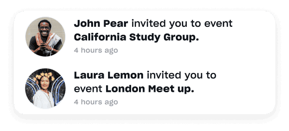 App interface, notification