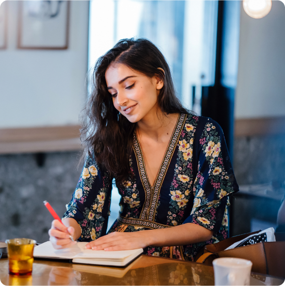 Woman journaling