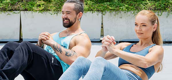 Ronan and Monique working out together