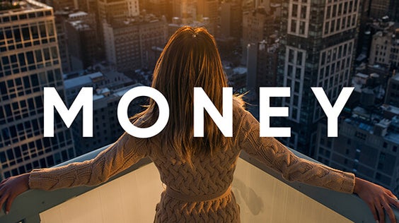 Category Money - a young women overlooking the cityline