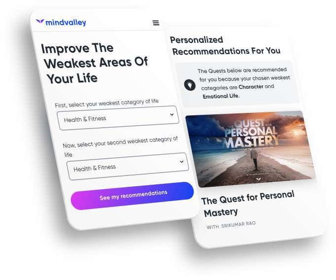 App interface for personalised experiences