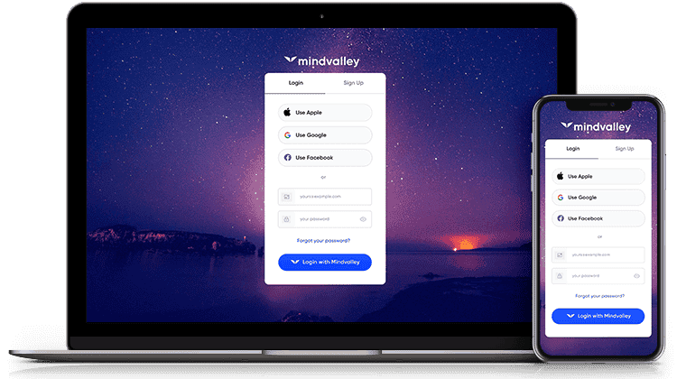 Mindvalleys Home Konto Ansicht