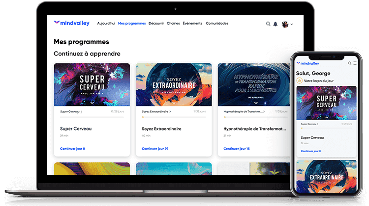 Page d'accueil après connexion