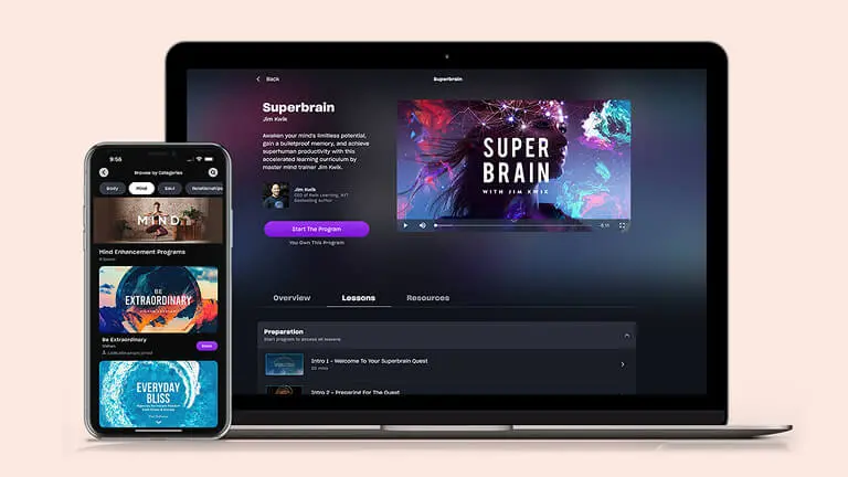 Mindvalley programs page on App and Desktop