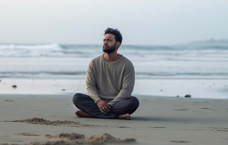 A man meditating
