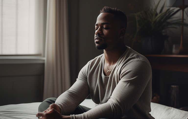 A man meditating