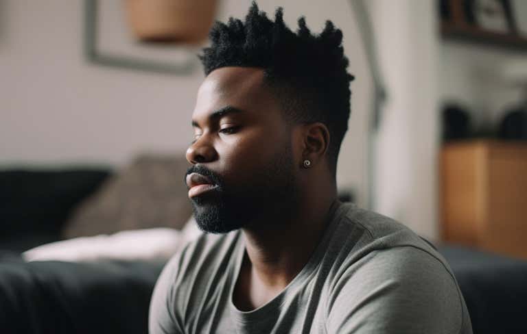 A man meditating
