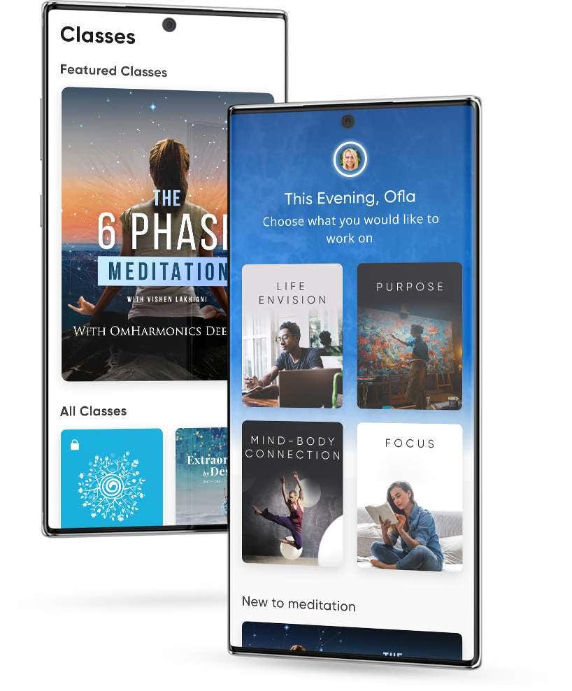Omvana app interface